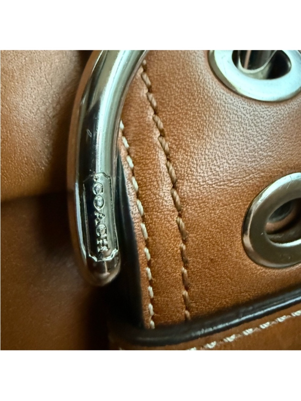 Classic SoHo Vintage Leather Satchel Handbag - Chestnut Brown - Picture 7 of 8